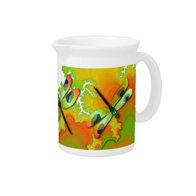 Dragonflies and Fractals Pitcher (Right)