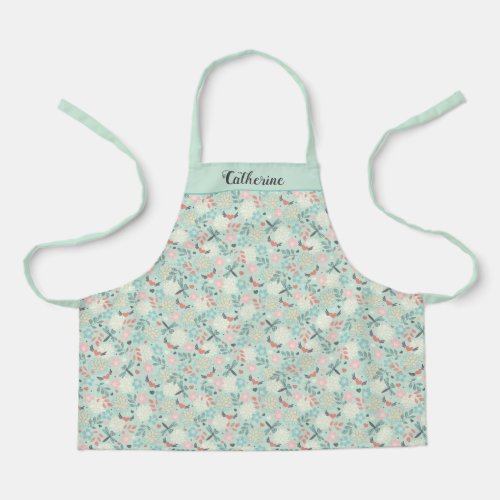 Dragonflies and Hearts Floral Apron