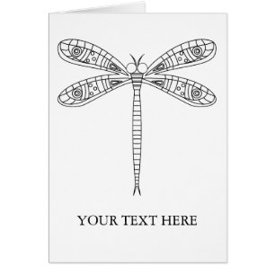 Dragonflies and Lilies Coloring Card