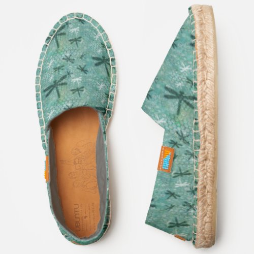 Dragonflies and painted polka dots espadrilles