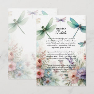 Dragonflies and Pastel Florals Enclosure Card