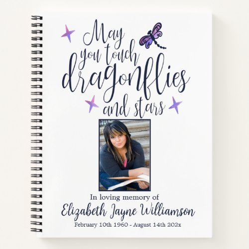Dragonflies and Stars Funeral Memorial Guest Book
