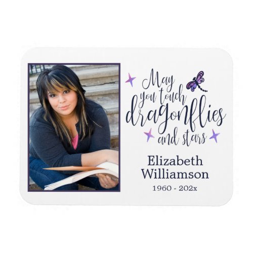 Dragonflies And Stars Photo Memorial Magnet