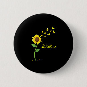 Dragonflies and Sunflower You Are My Sunshine (1) Button