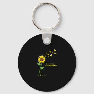 Dragonflies and Sunflower You Are My Sunshine (1) Keychain
