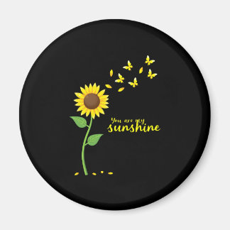 Dragonflies and Sunflower You Are My Sunshine (1) Magnet