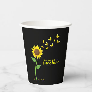Dragonflies and Sunflower You Are My Sunshine (1) Paper Cups