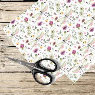 dragonflies and wildflowers tissue paper