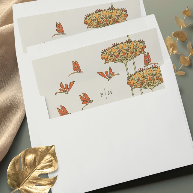 Dragonflies Art Nouveau Vintage Envelope Liner (Creator Uploaded)