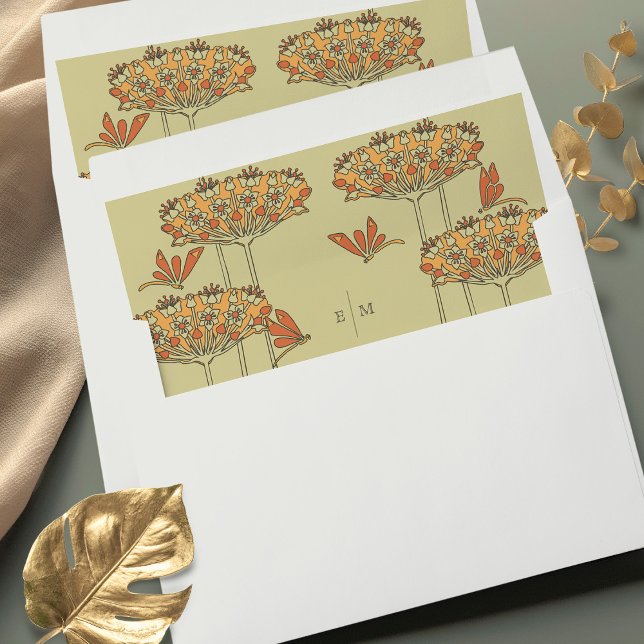 Dragonflies Art Nouveau Vintage Envelope Liner (Creator Uploaded)