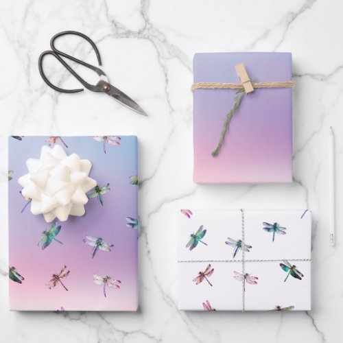 Dragonflies Believe Wrapping Paper Sheets