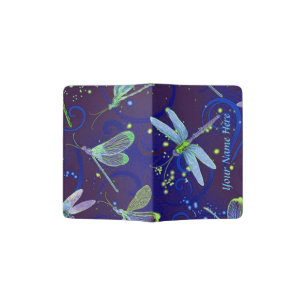 Dragonflies Blue Personalized Passport Holder