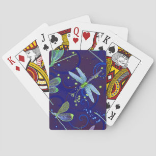 Dragonflies Blue Poker Cards
