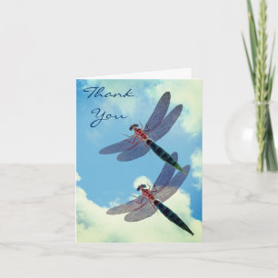 Dragonflies Blue Sky Nature Thank You Card