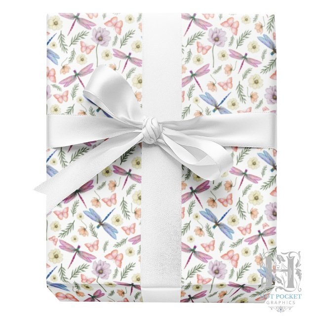 Dragonflies & Butterflies Gift Wrapping Paper (Creator Uploaded)