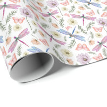Dragonflies & Butterflies Wrapping Paper