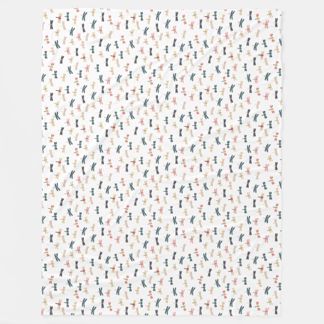 Dragonflies by Origami Prints Fleece Blanket (Front)