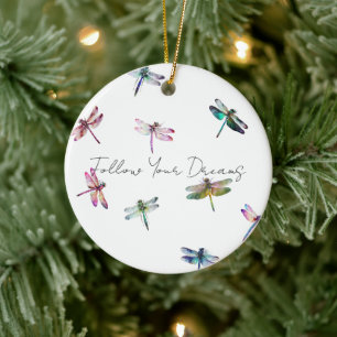 Dragonflies Ceramic Ornament