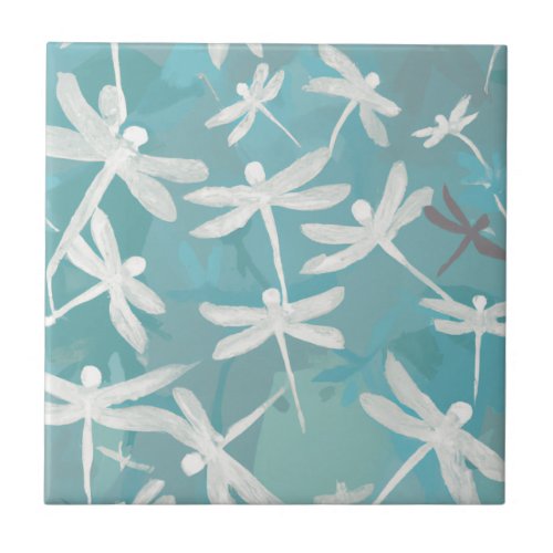 Dragonflies Ceramic Tile