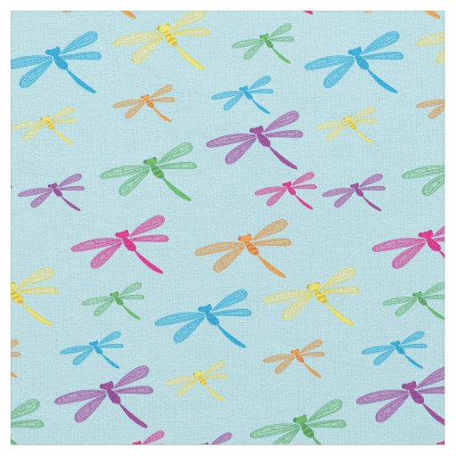 Dragonflies Colorful Dragonfly Rainbow Fabric