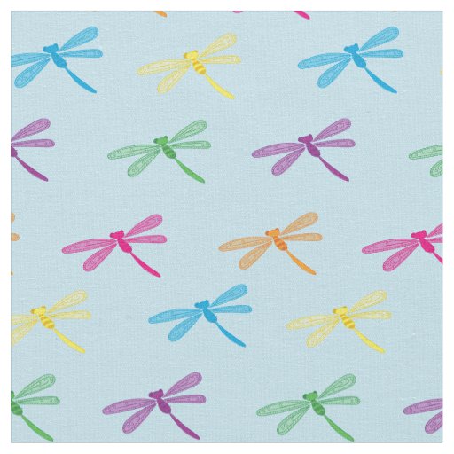 Dragonflies Colorful Dragonfly Rainbow Fabric