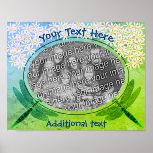 Dragonflies Daisies Photo Frame Create Your Own Poster