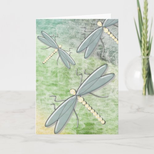 Dragonflies Damselflies  Flowers Greeting Cards