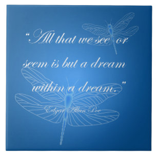 Dragonflies Dream Dragonfly Quote 20" Tile