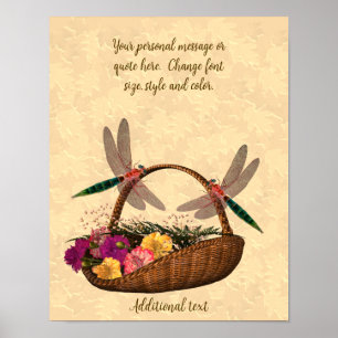 Dragonflies Flower Basket Create Your Own Poster