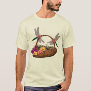 Dragonflies Flower Basket    T-Shirt