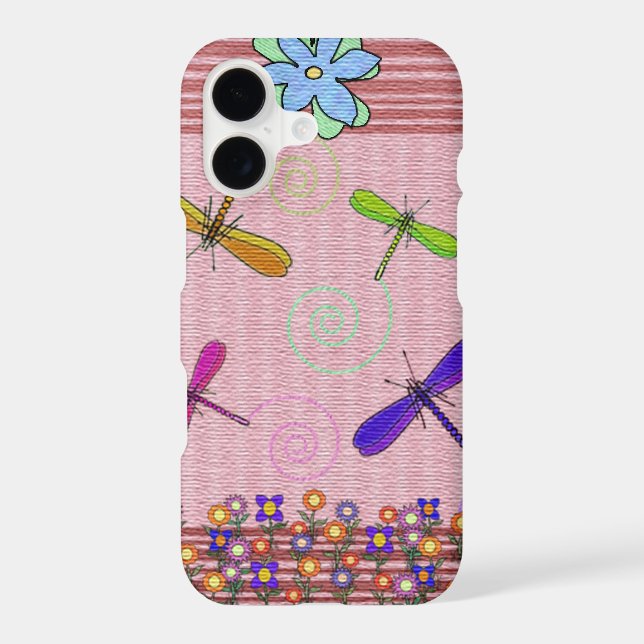 Dragonflies & Flowers Case-Mate iPhone Case (Back)
