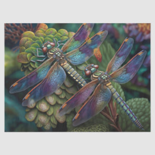 Dragonflies in a Colorful Garden Decoupage Tissue Paper