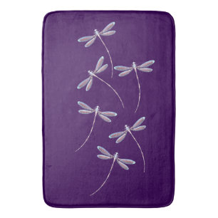 Dragonflies in flight bath mat