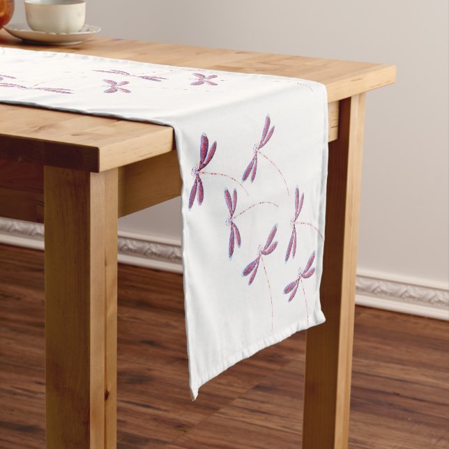 Dragonflies in flight short table runner (In Situ)