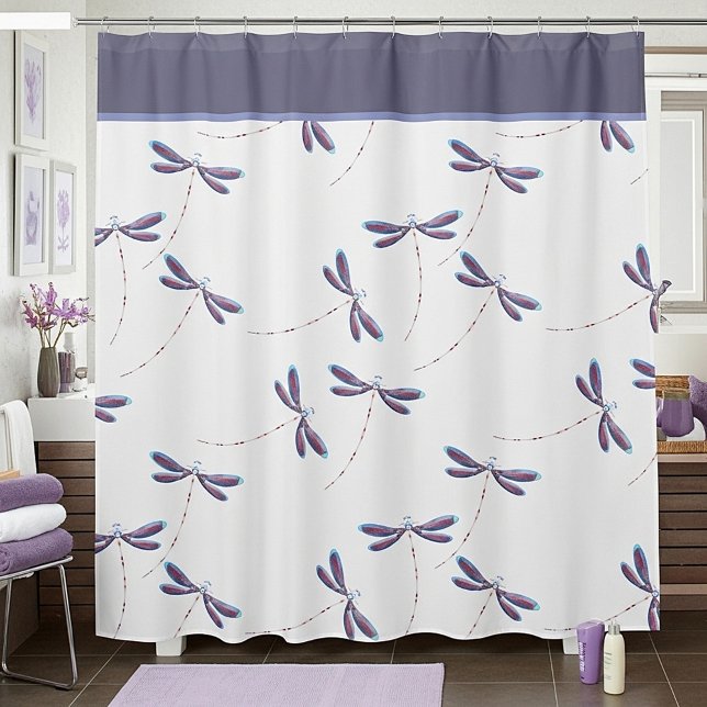 Dragonflies in flight shower curtain (Creator Uploaded)