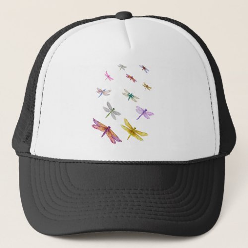 Dragonflies in flight trucker hat
