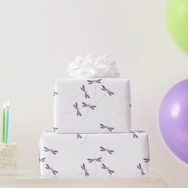 Dragonflies in flight wrapping paper (Party Gifts)