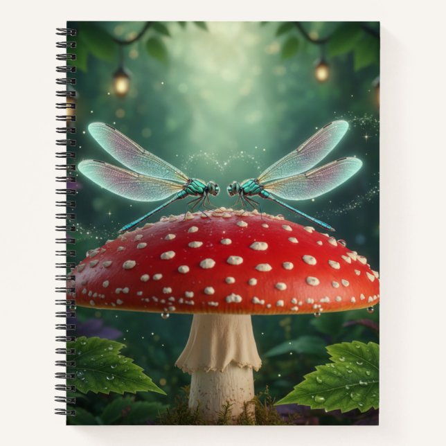 Dragonflies in love - Whimsical dreamy cute Notebook (Front)