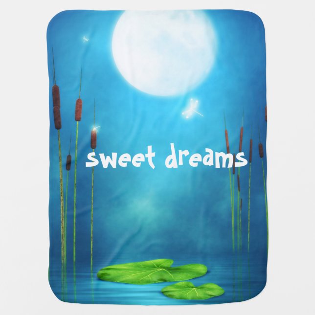 dragonflies in the moonlight baby blanket (Front)