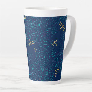 dragonflies in the rain latte mug