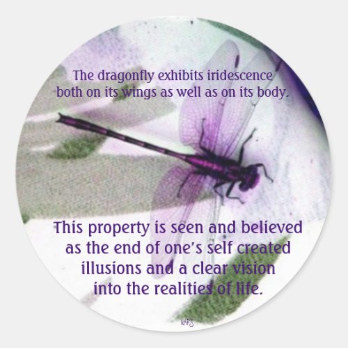 Dragonflies Iridescence Classic Round Sticker