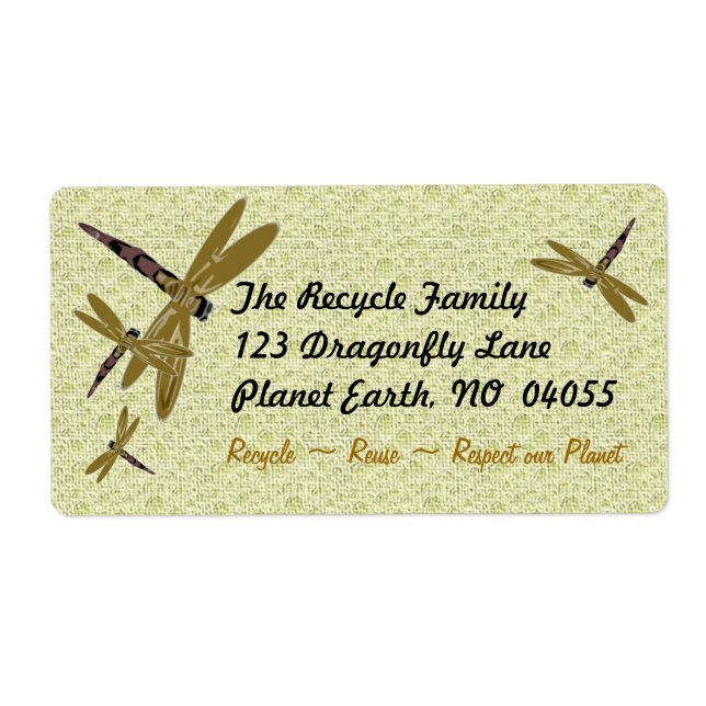 Dragonflies Label (Front)