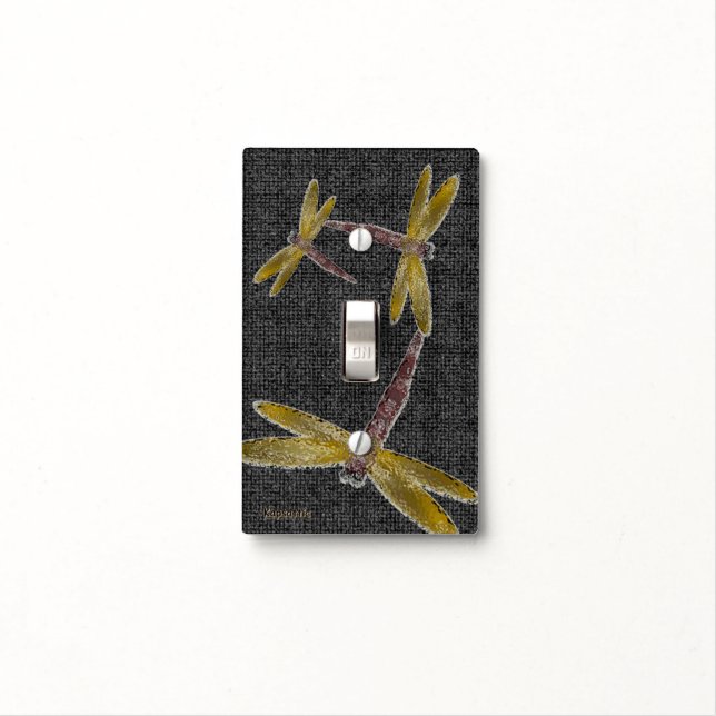 Dragonflies Light Switch Cover (In Situ)