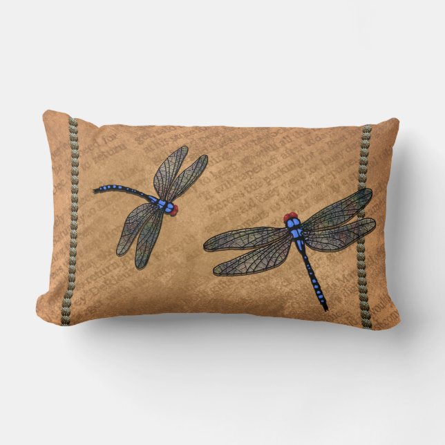 Dragonflies Lumbar Pillow (Front)