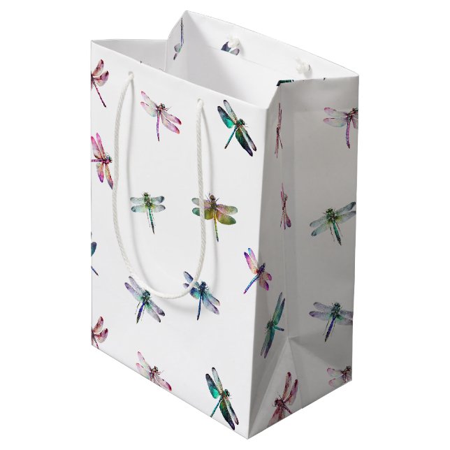 Dragonflies Medium Gift Bag (Back Angled)