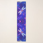 Dragonflies Miami Blues Long Chiffon Scarf<br><div class="desc">Use your own text and photo for a custom design. Nice gift.</div>