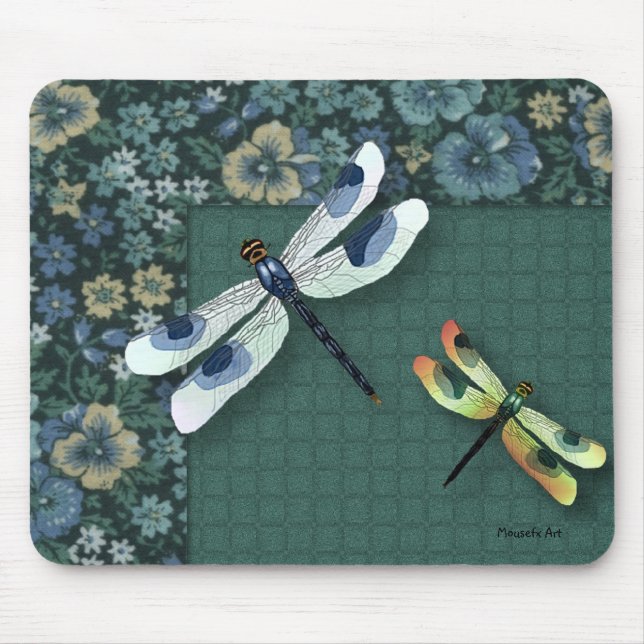 Dragonflies Mousepad (Pansies) (Front)