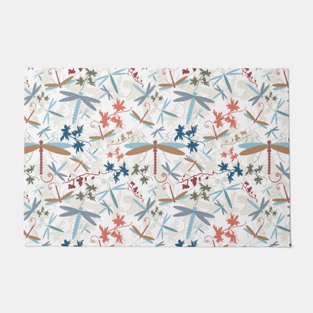 Dragonflies Multi Colored Pattern Doormat (Front)