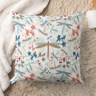 Dragonflies Multi Colored Pattern Throw Pillow