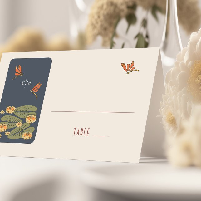 Dragonflies Name Cards Wedding Table Vintage (Creator Uploaded)